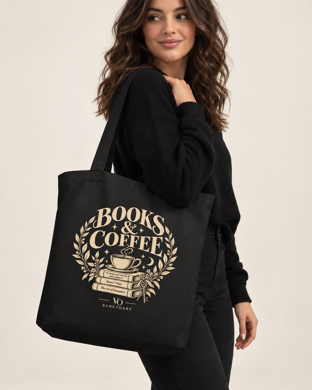 Books & Coffee — 100% Organic Cotton Tote Bag