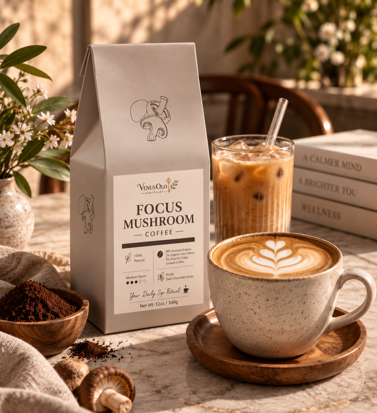 Focus Mushroom Coffee • Lion's Mane & Chaga • Medium Roast