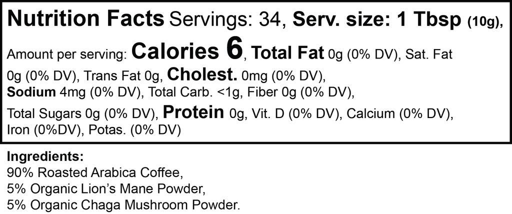 Focus Mushroom Coffee • Lion's Mane & Chaga • Medium Roast