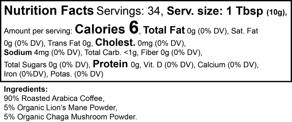 Focus Mushroom Coffee • Lion's Mane & Chaga • Medium Roast