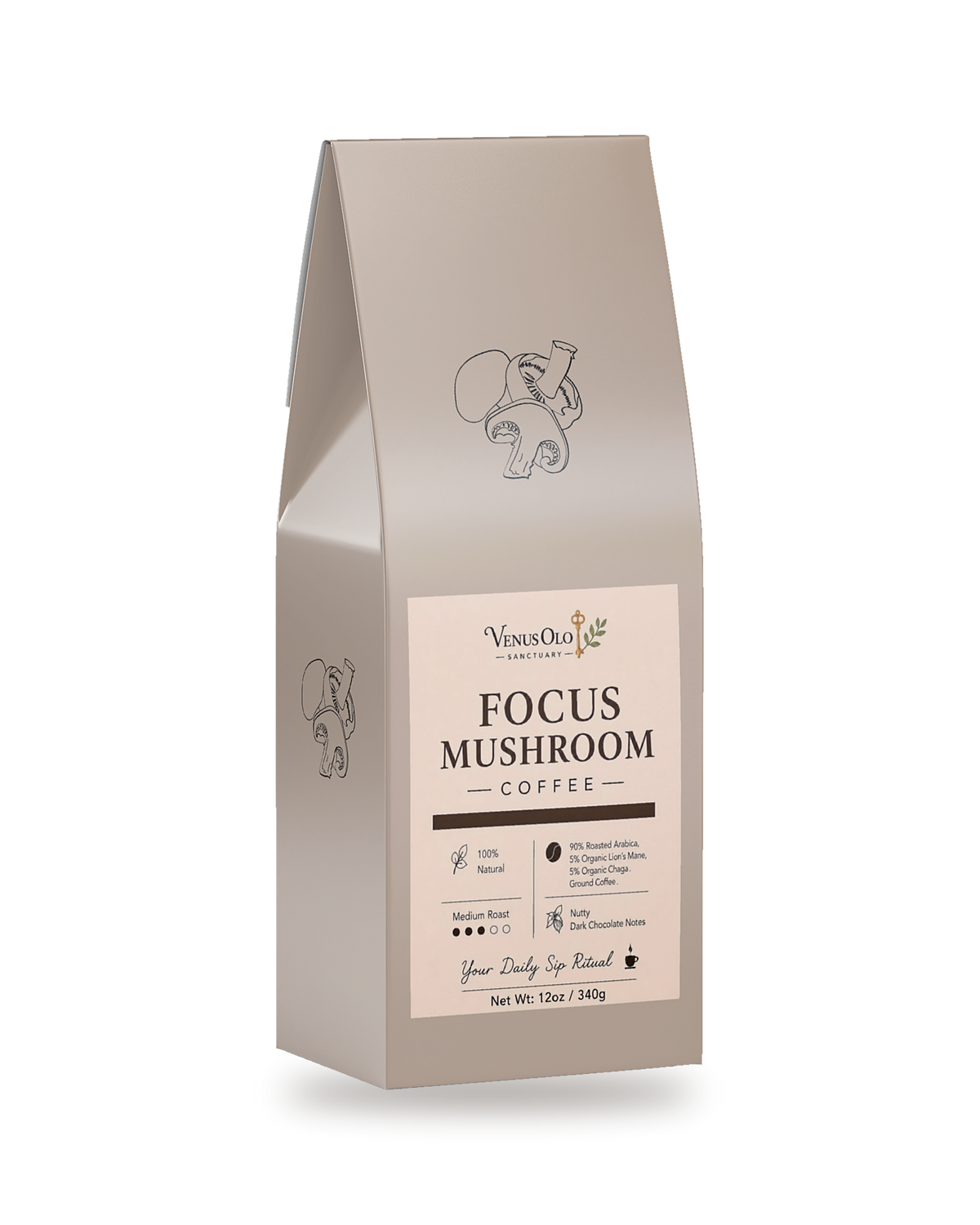 Focus Mushroom Coffee • Lion's Mane & Chaga • Medium Roast