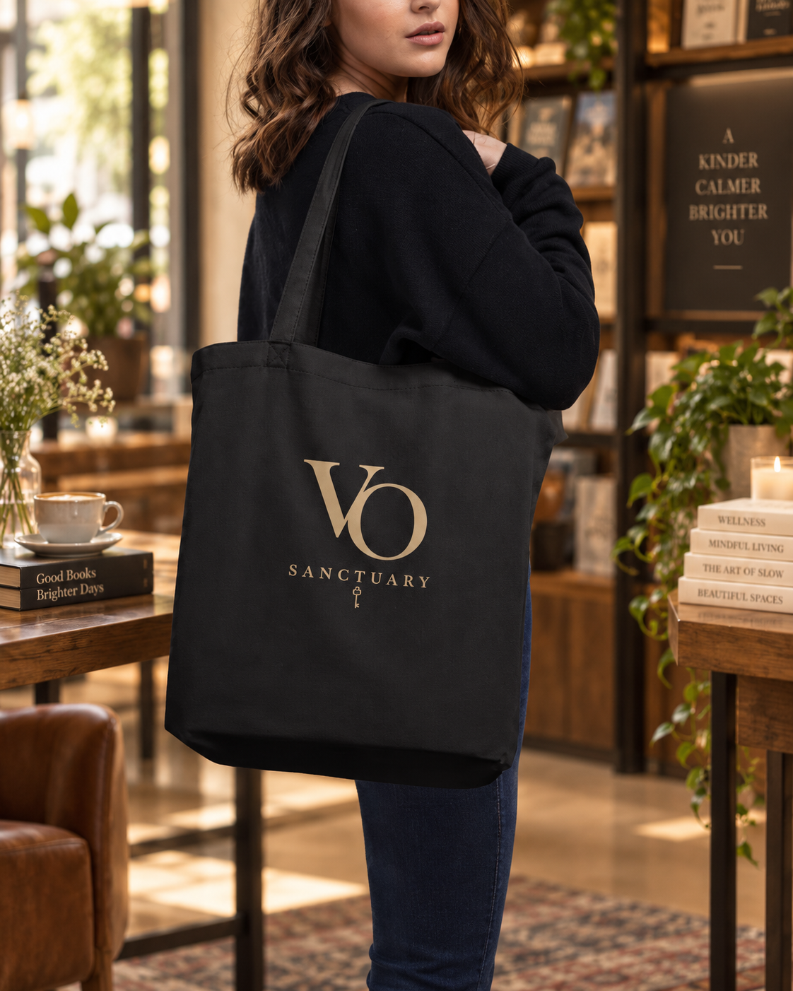 Books & Coffee — 100% Organic Cotton Tote Bag