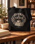 Books & Coffee — 100% Organic Cotton Tote Bag